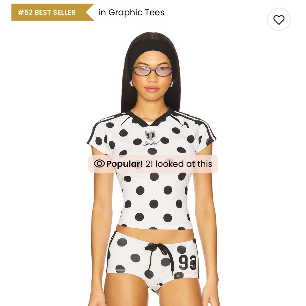 Jaded London Black and White Polka Dot Athletic Shorts